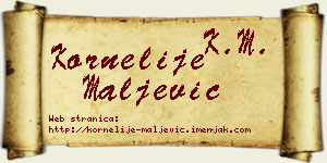 Kornelije Maljević vizit kartica